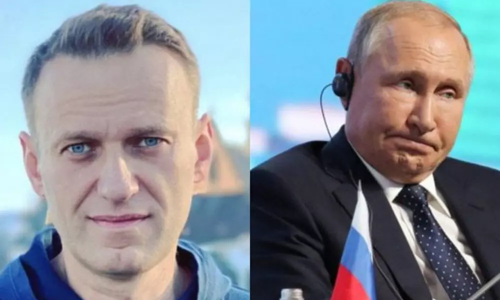 Russian opposition leader Alexey Navalny and Russian President Vladimir Putin