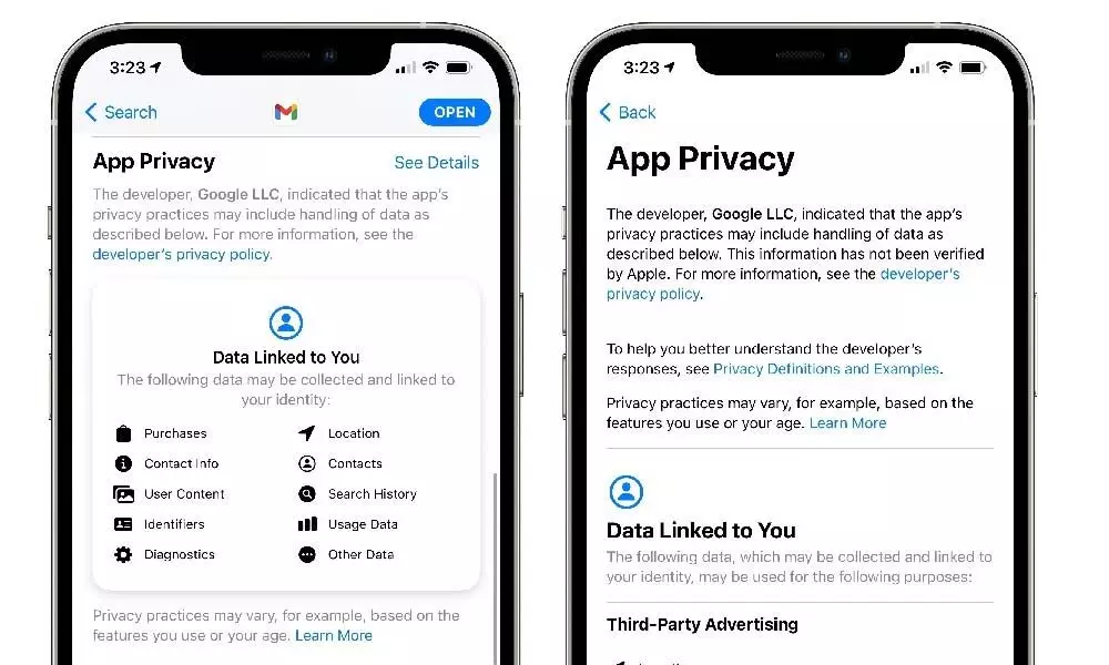 Google adds iOS app privacy labels to Gmail