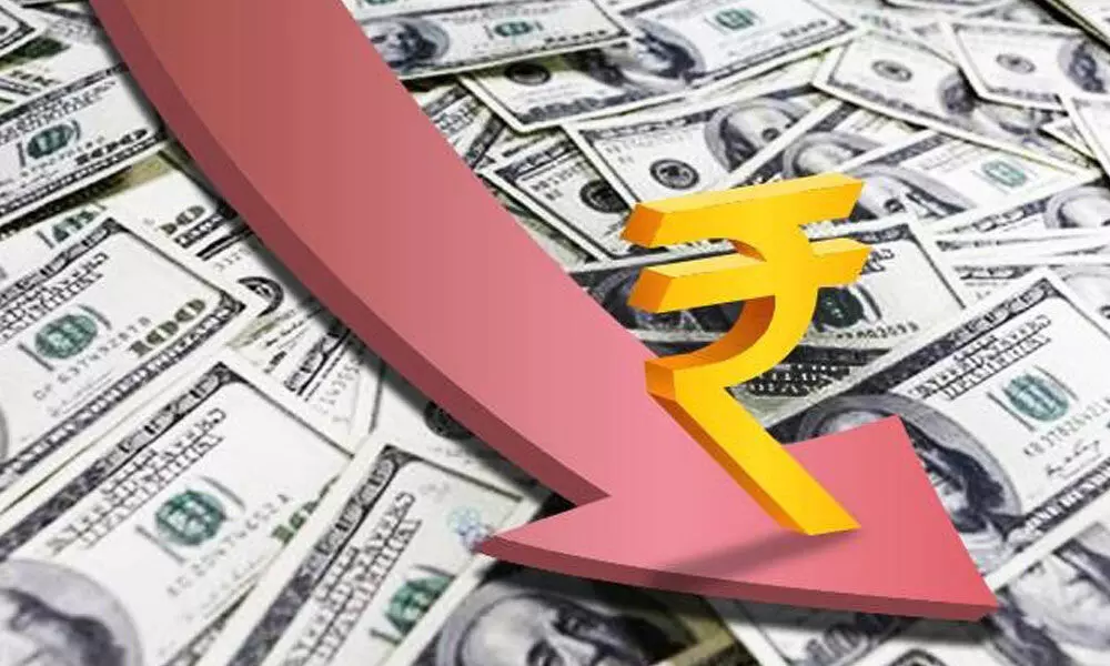 Rupee falls by 7 paise to close below 75 against $