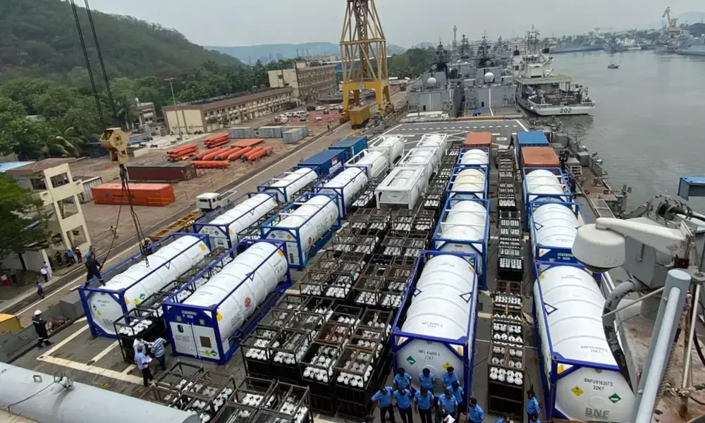 Operation Samudra Setu II: INS Jalashwa arrives in Visakhapatnam with Covid relief consignment from Brunei, Singapore