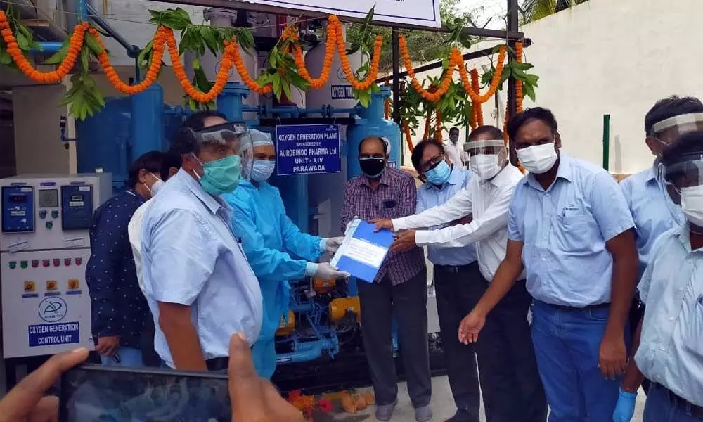 Aurobindo installs oxygen plant in Vizag hospital