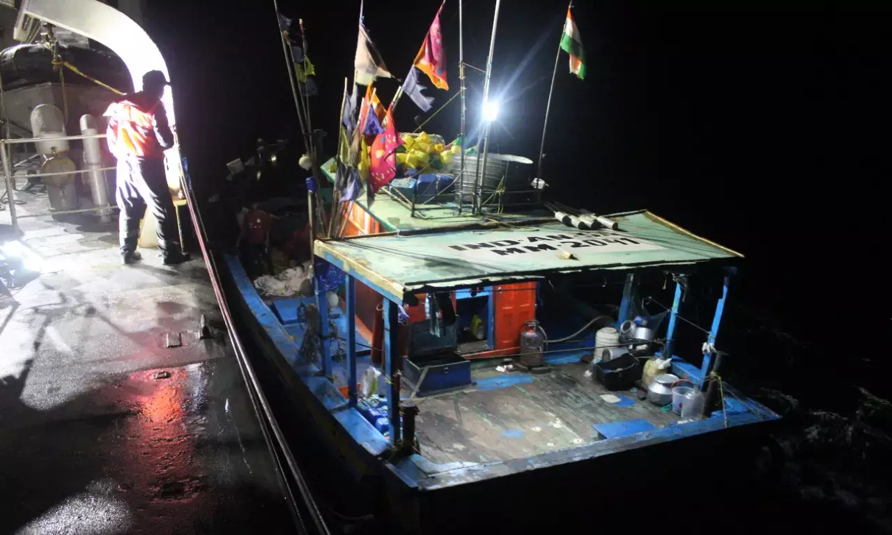 INS Airavat responds to SOS from fishing boat in distress