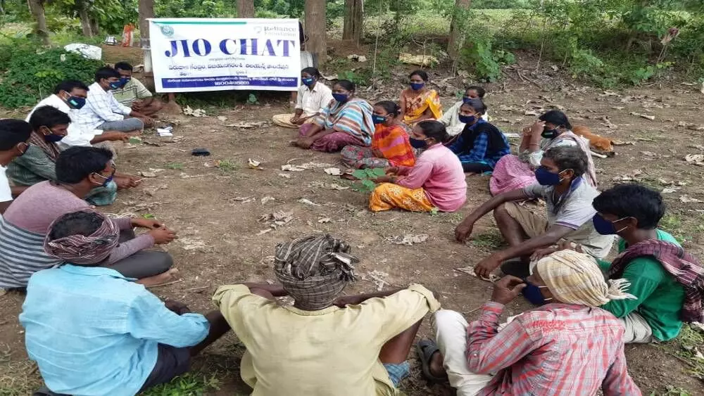 An interactive programme being organised for benefit of farmers in Munagapaka mandal in Visakhapatnam district