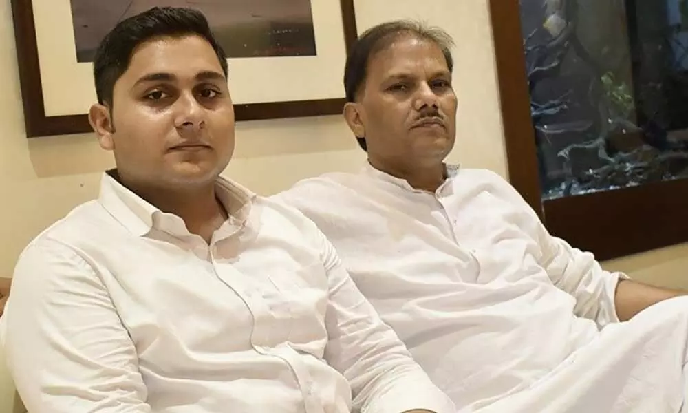 Soham Jaiswal (left) with his father Laxman Jaiswal, Group Chairman