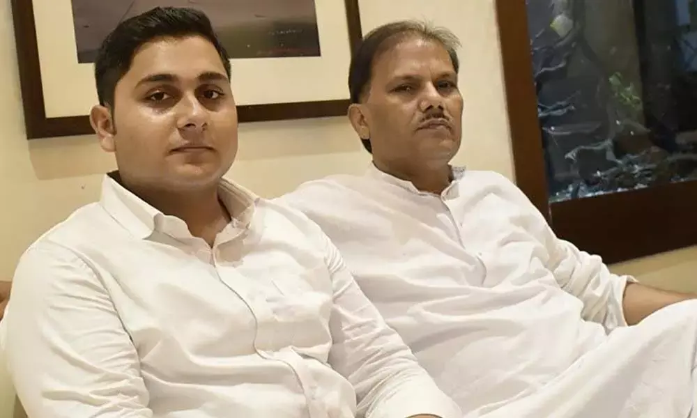 Soham Jaiswal (left) with his father Laxman Jaiswal, Group Chairman