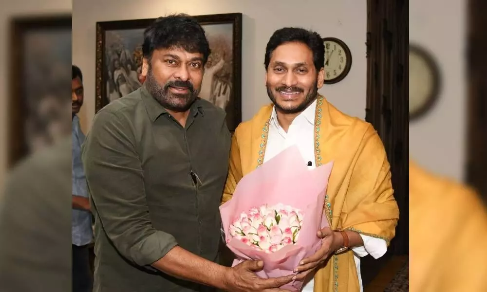 Chiranjeevi with Jagan Mohan Reddy