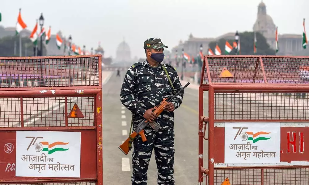 75-aircraft fly-past, display of 10 scrolls at R-Day parade