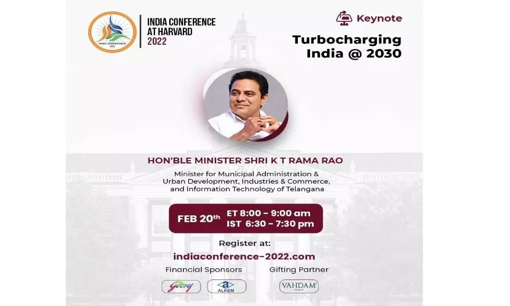 Minister KTR to speak at Harvard India Conference