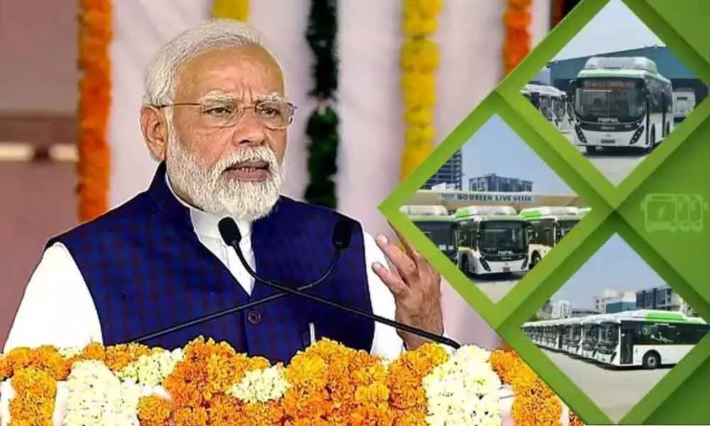 Modi dedicates 150 Olectra e-buses for public transport