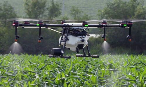 Drone technology startup sprays fertilizer over 4,000 acres of agricultural land