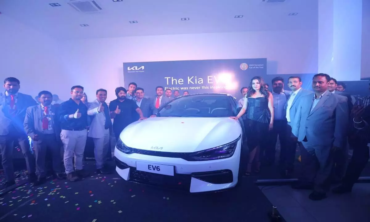 Kia displays new model EV6 at Hi-tech City showroom