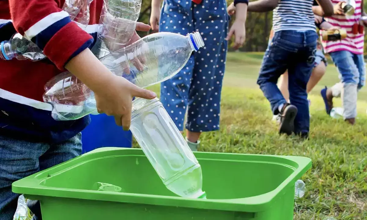 Kids learning to conserve environment