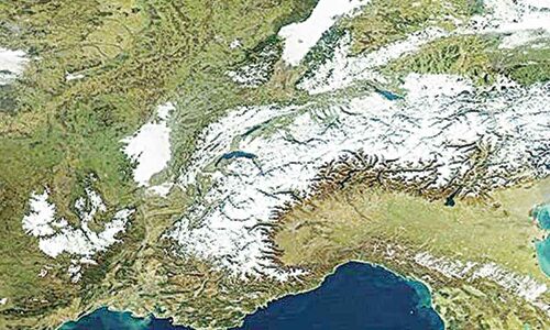 Snowy Alps turning green, thanks to climate change!