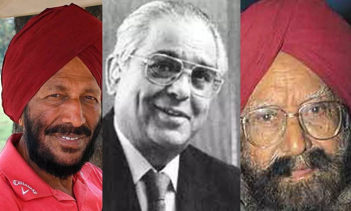 Milkha Singh, HP Nanda and Khushwant Singh