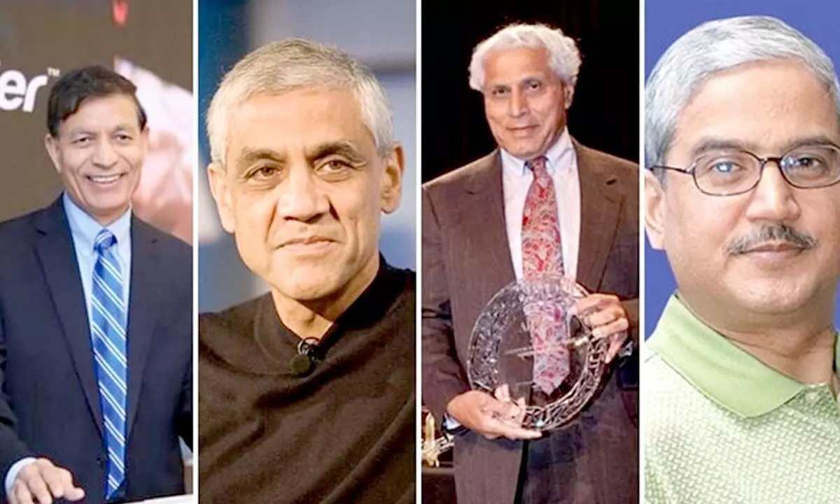 (L-R) Jay Chaudhry, Vinod Khosla, Romesh Wadhwani & Rakesh Gangwal