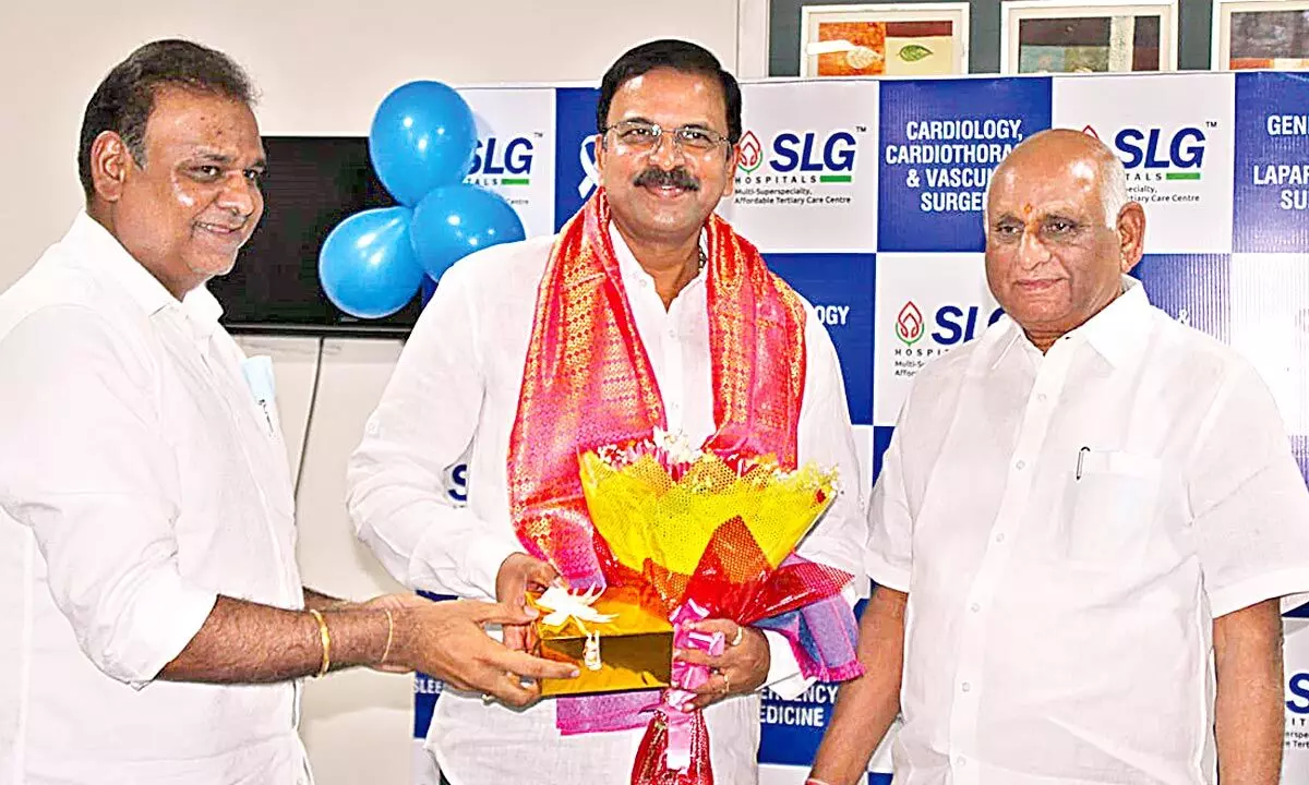 Former JD of CBI V V Lakshminarayana participating in World Health Day event at SLG Hospital in Hyderabad on Friday