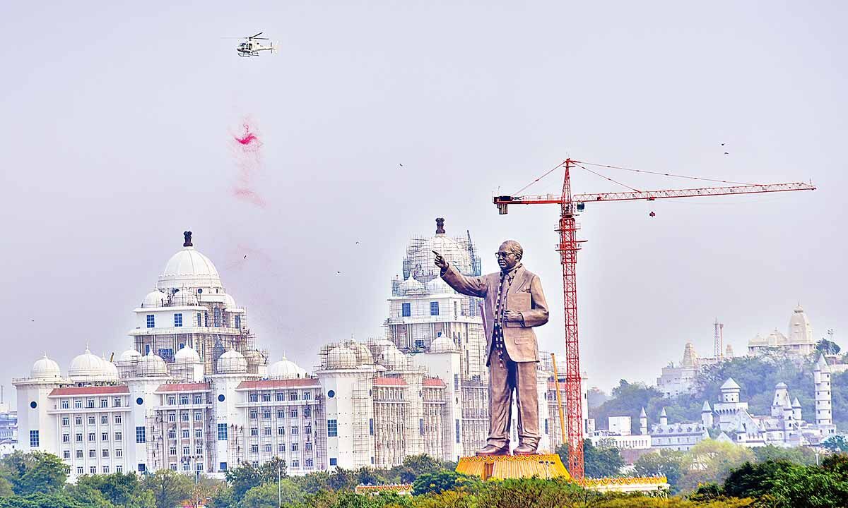World’s tallest 125ft Ambedkar statue unveiled in Hyderabad