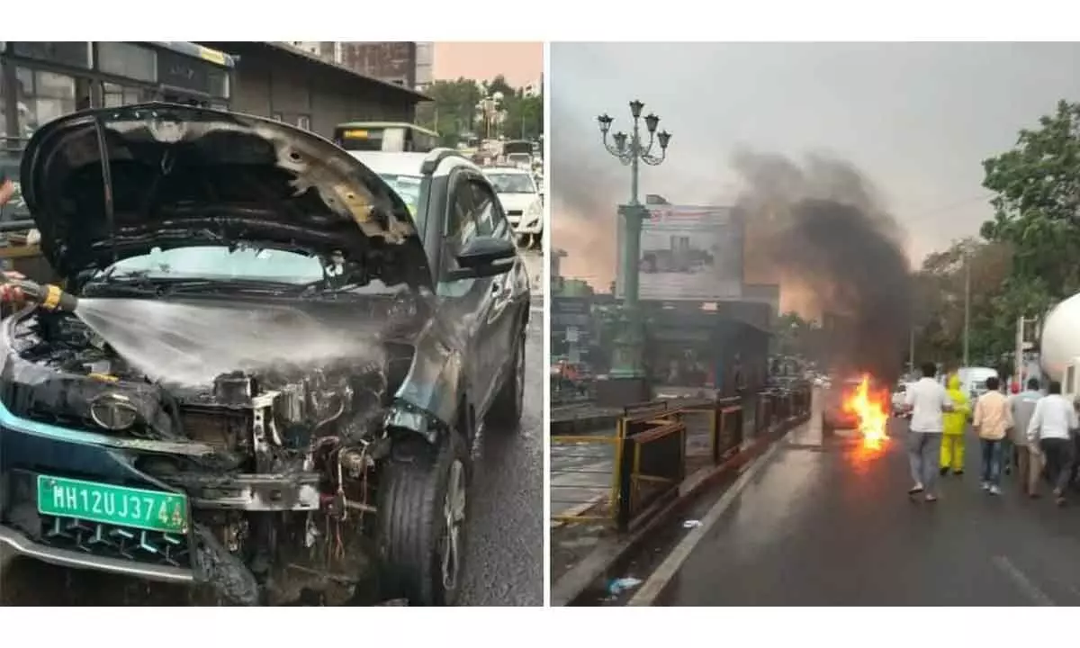 Tata Nexon EV catches fire in Pune