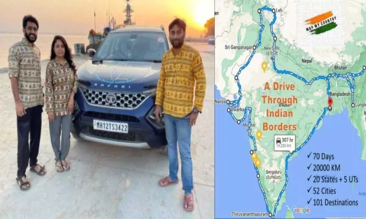 Pune trio goes on a long drive - a record 21,000 km through borders of India