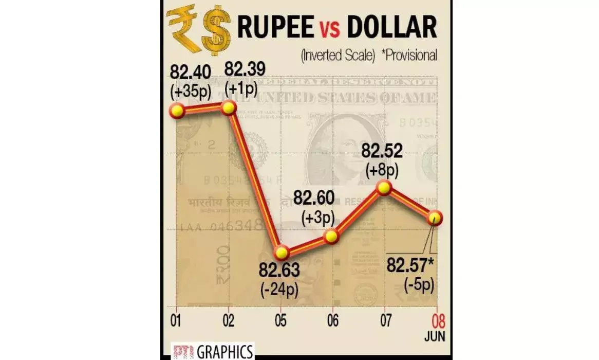 Re falls 5 paise on negative domestic trends