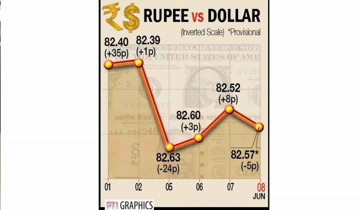 Re falls 5 paise on negative domestic trends