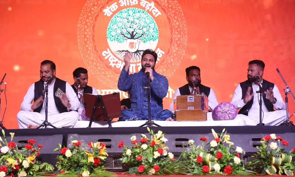 Wadali Brothers performing at the Bank of Baroda Rashtrabhasha Samman event in Delhi today