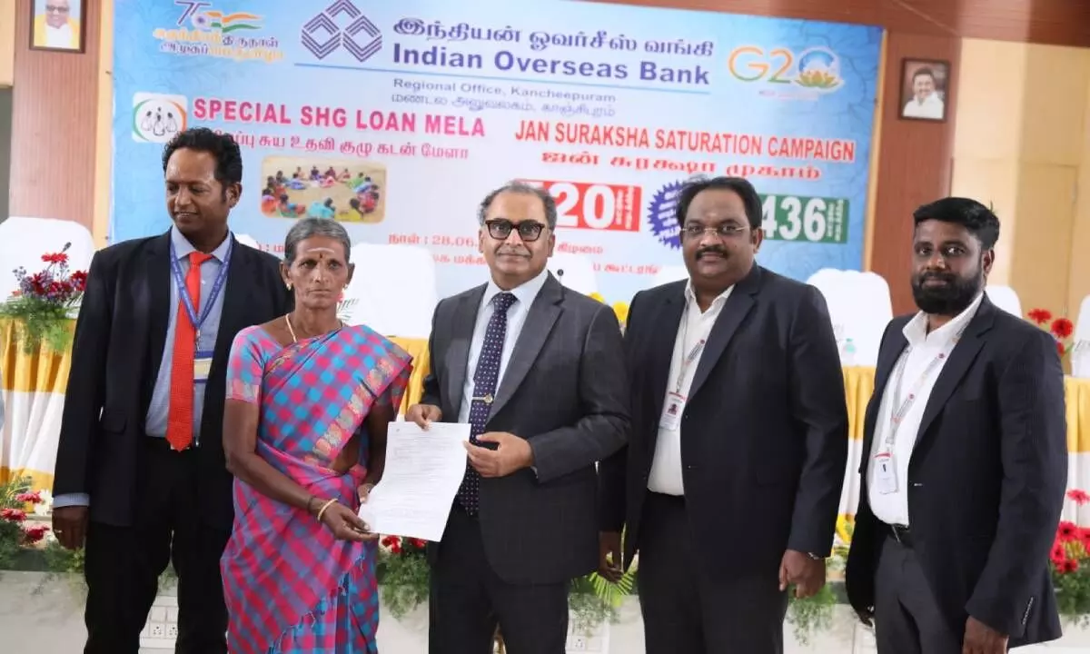 Mr Sikrilal , Chief Regional Manager, Kanchipuram registration IOB , Mr. Ajay Kumar Srivastav,  MD & CEO of IOB, Mr. Anandharaja RSM USGI, Mr. Jayaprakash CSM USGI