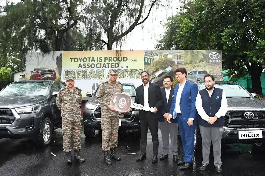 Toyota Kirloskar Motor hands over a fleet of Toyota Hilux to Indian Army