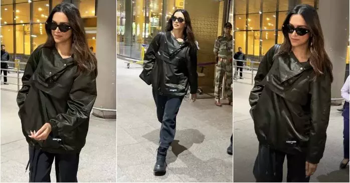 Deepikas 7 Lakh Airport Slay: Black Leather Jacket & Boss Lady Vibes!