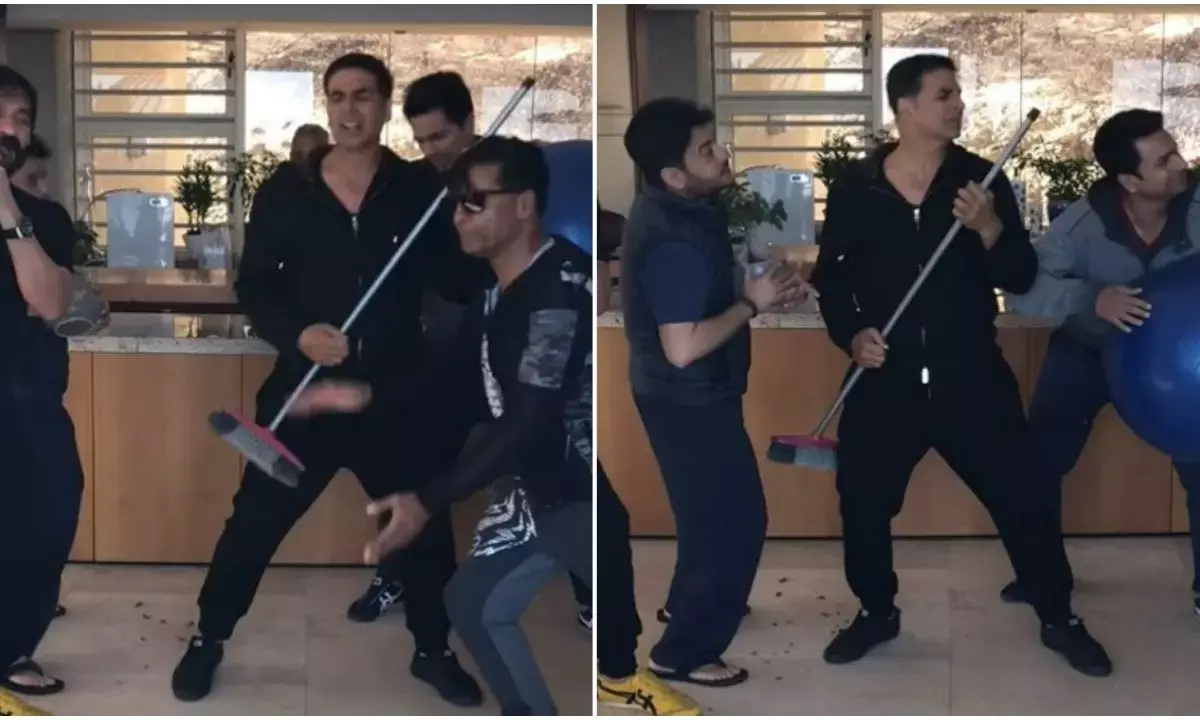 Akshay Kumar gives funny spin to Kya hua tera wada with pals on Friendship Day