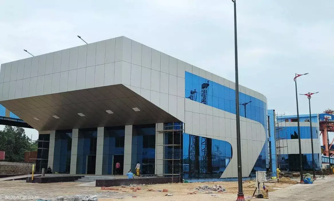A view of cruise terminal built at Visakhapatnam Port Authority