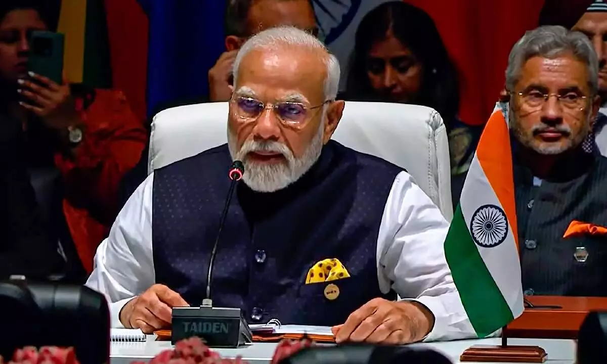 PM Narendra Modi addresses the plenary Session I of the 15th BRICS Summit, in Johannesburg on Wednesday