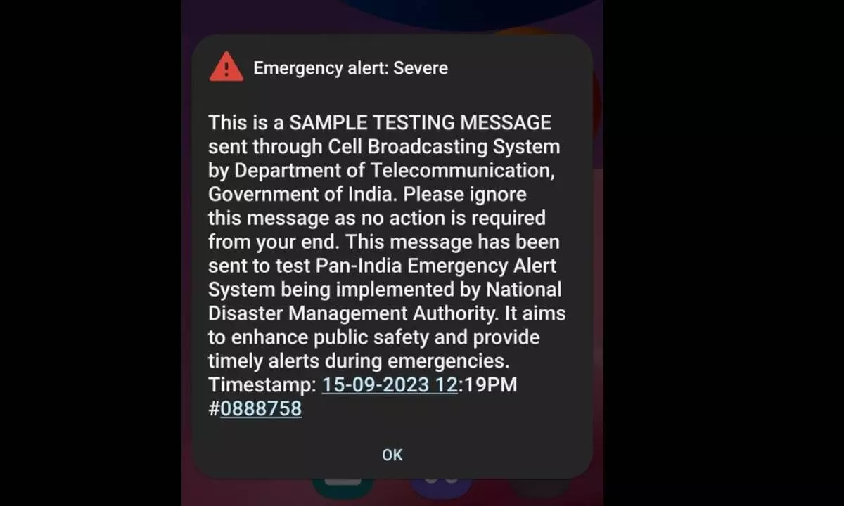Govt again tests emergency alert system, sends sample message to several users