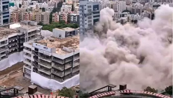 Demolition of Two Buildings in Hyderabads Mindspace IT Park: Watch Video
