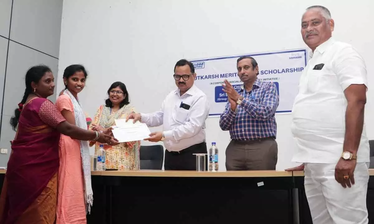 NTPC Simhadri gives merit scholarship to 65 students