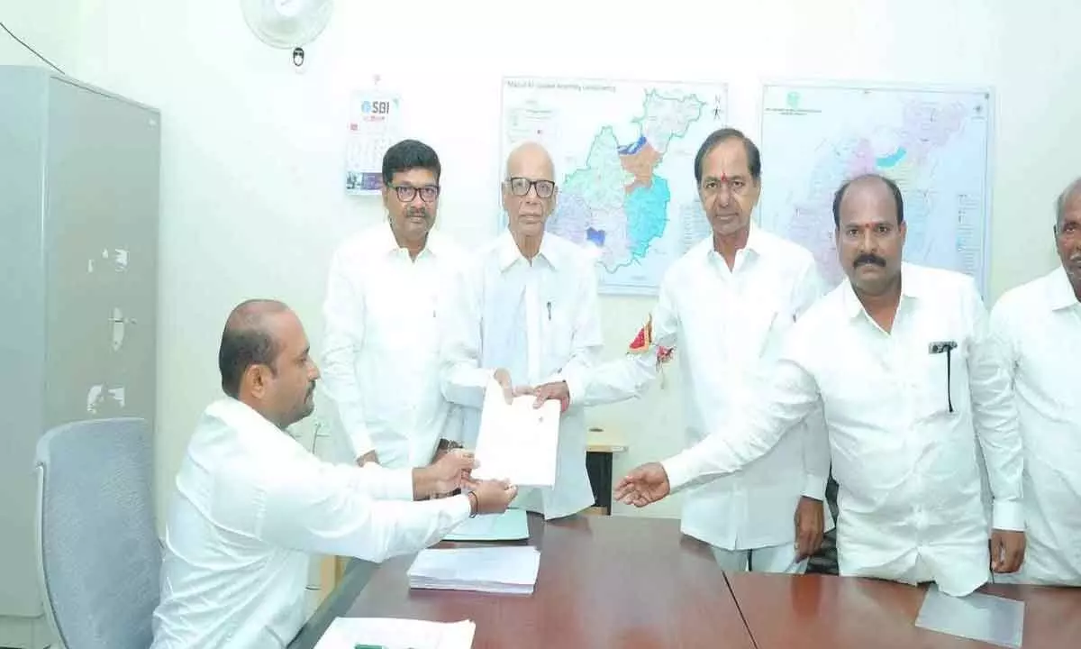 CM KCR files nomination from Gajwel, Kamareddy