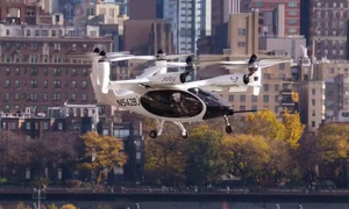 1st-ever, quiet electric air taxi from Joby Aviation flies over New York