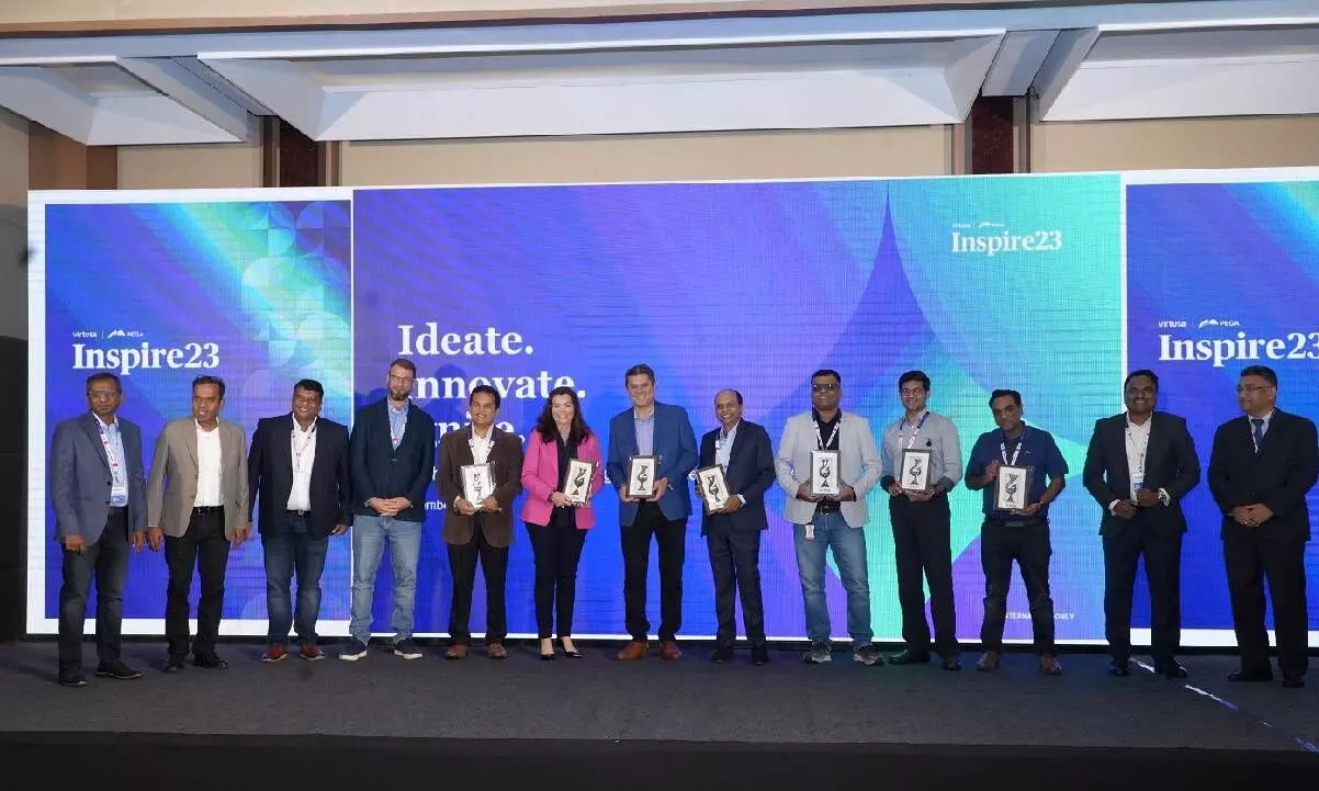 Team members of Virtusa Corporation and Pegasystems during the concluding day of 5th Annual Virtusa Pega Inspire23 event in Hyderabad on Wednesday