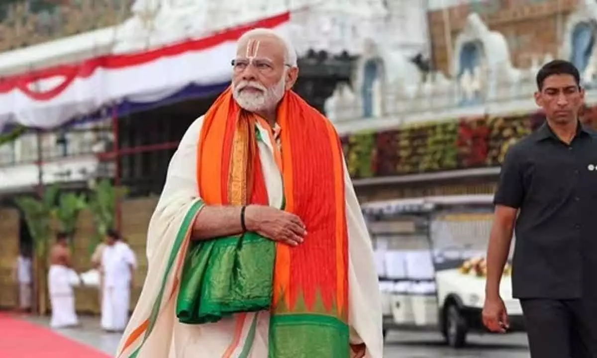 PM Modi offers prayers at Tirumala