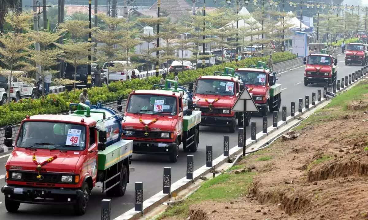 AP CM flags off sewage suction vehicles