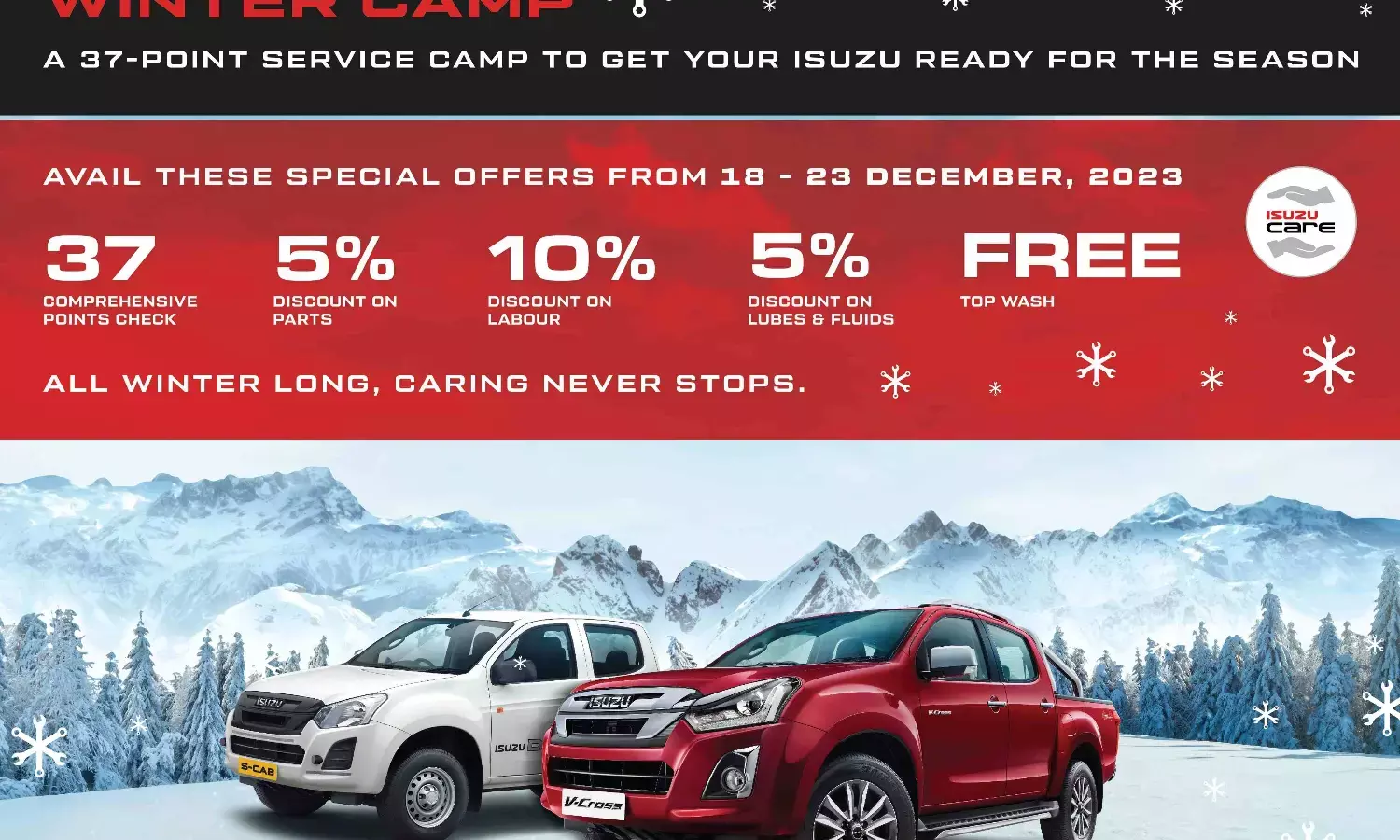 Isuzu Motors India to roll-out the ‘ISUZU I-Care Winter Service Camp’ across India
