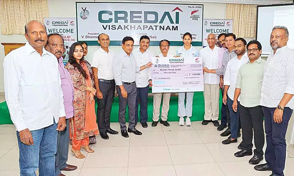 Credai vizag gifts 1 lakh to Olympics-bound Jyothi