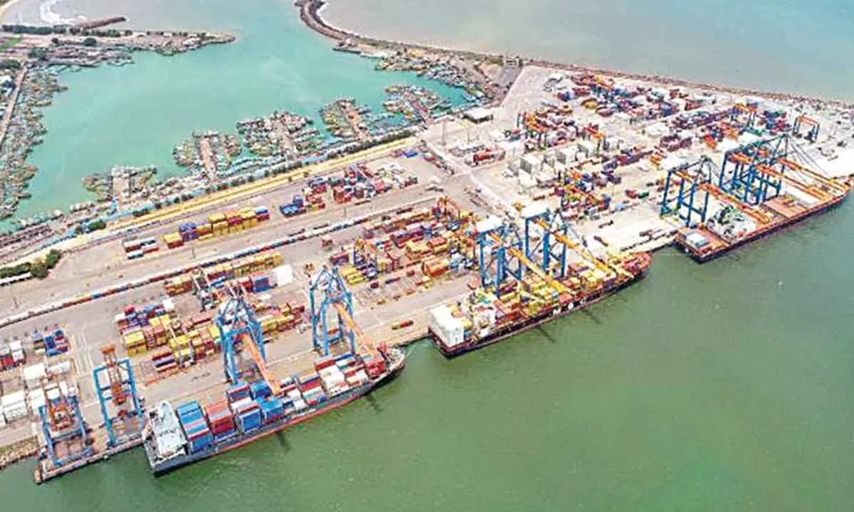 An aerial view of Visakhapatnam Port Authority, which was opened to ocean traffic on October 7, 1933 with the arrival of SS Jala Durga of Scindia Steam Navigation Company