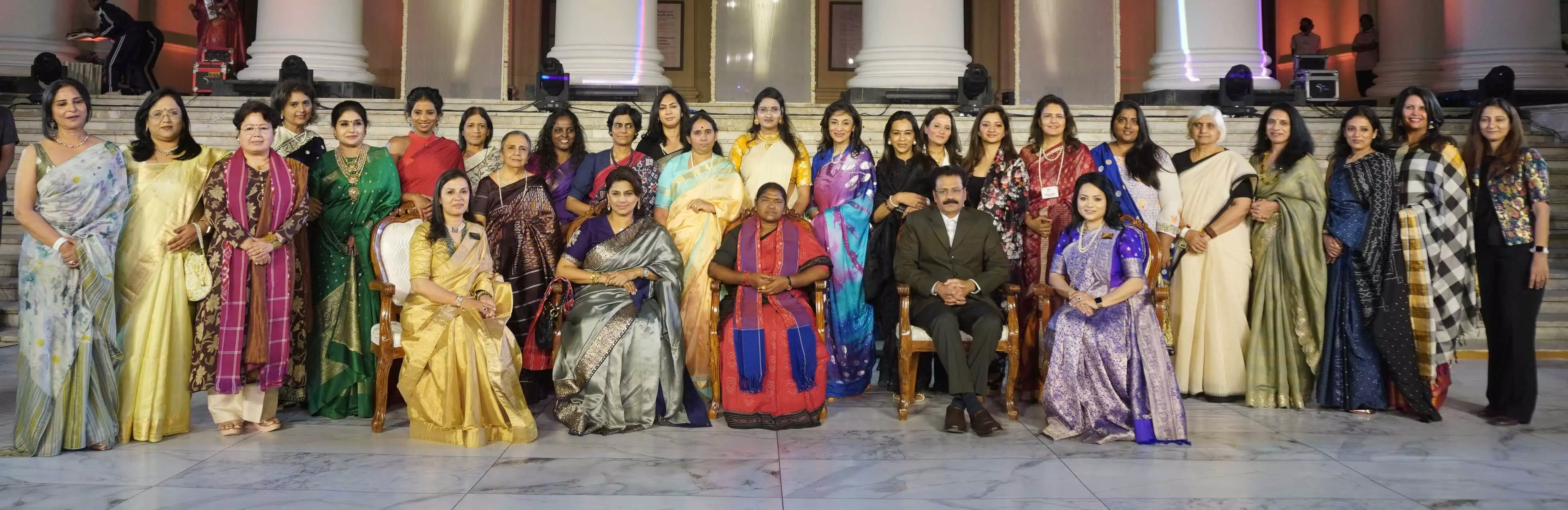 Minister Seethakka and Commissioner of Police K Sreenivas Reddy with the winners at FLO