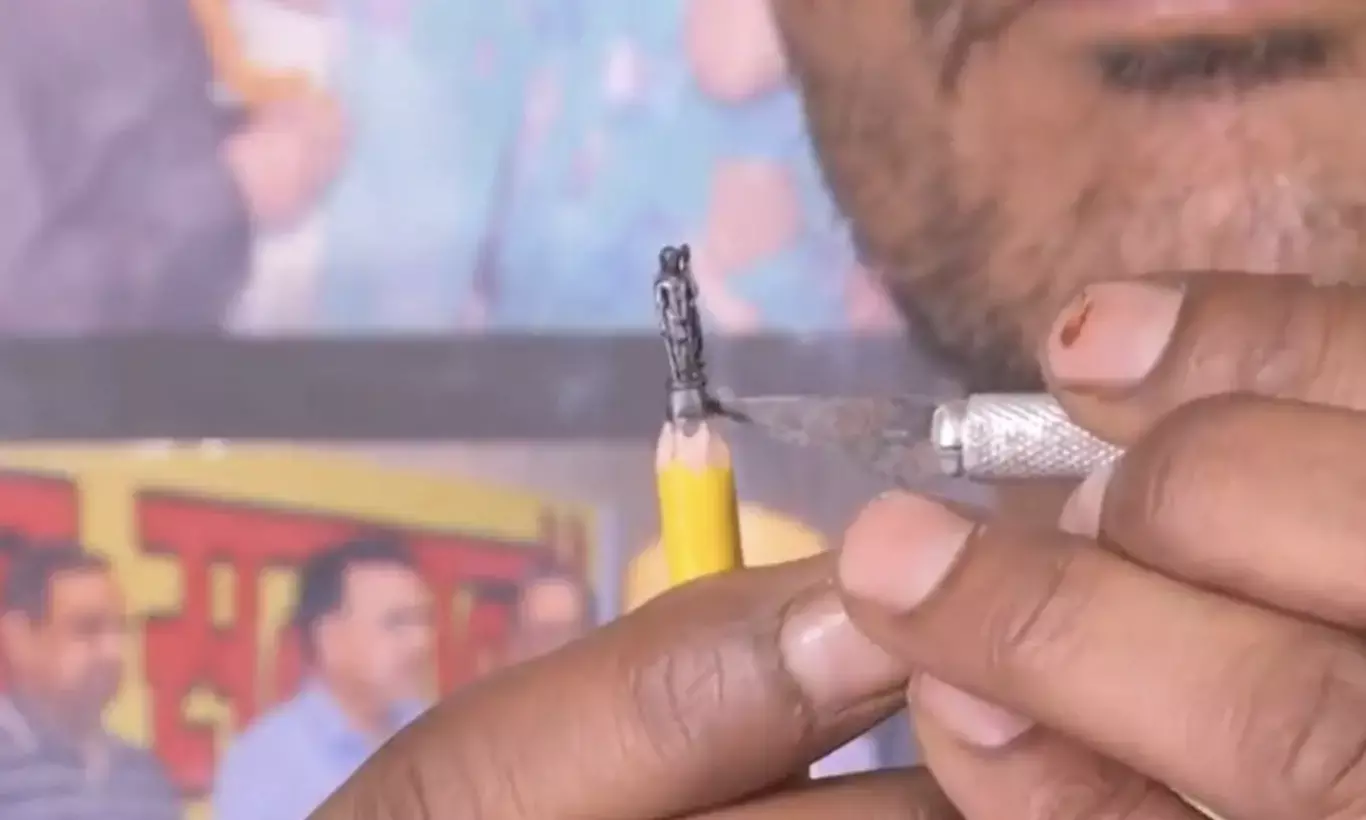 Guinness World Record holder, Navaratna Prajapati carves out smallest statue of Ram Lalla: Watch