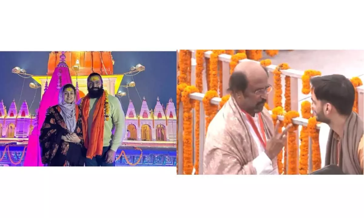 Rishab Shetty, Rajinikanth reach Ayodhya for Pran Pratishtha of Ram Mandir