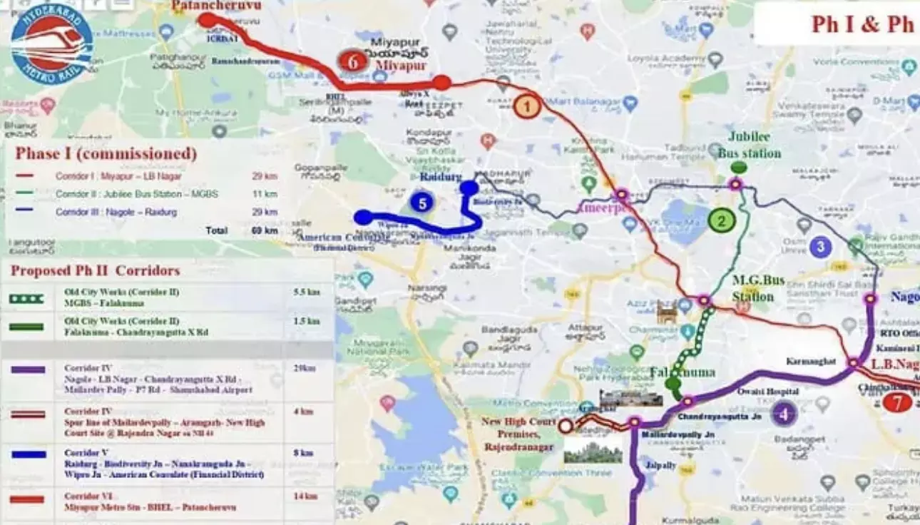 Hyderabad Metro Rail project Phase-2 routes officially approved