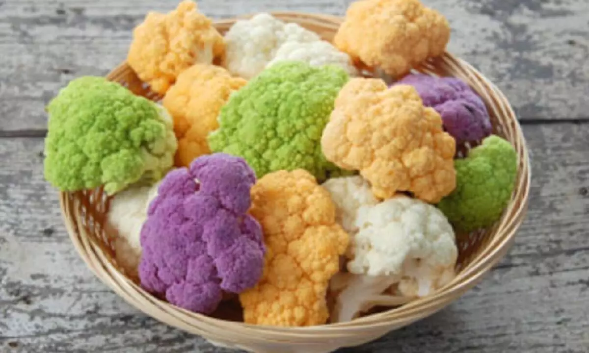 Cauliflowers will now come in shades of purple, yellow, green
