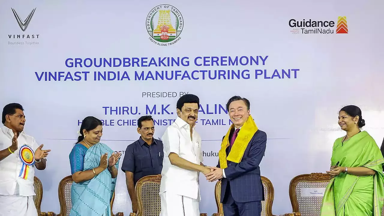 TN CM lays foundation stone for VinFasts EV plant