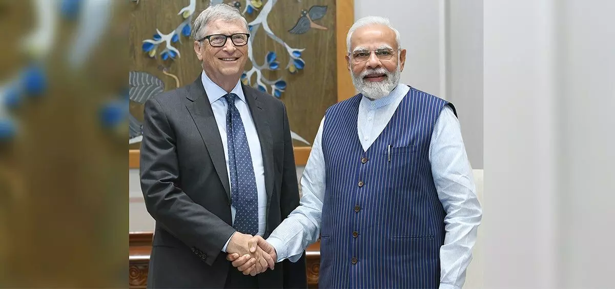 File photo of Bill Gates with Modi in March 2023